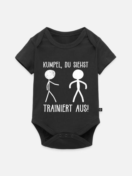 Strichmännchen KUMPEL DU SIEHST TRAINIERT AUS - Baby Premium Kurzarmbody - Schwarz