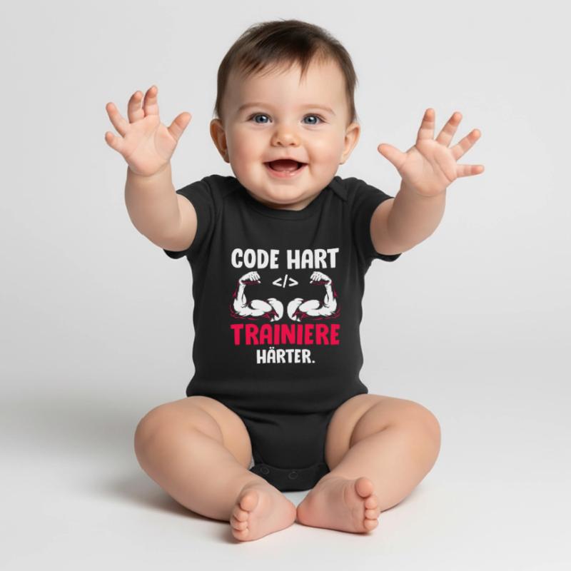 Codeur CODE ENTRAÎNEZ-VOUS PLUS FORT Drôle Body à manches courtes Premium Bébé
