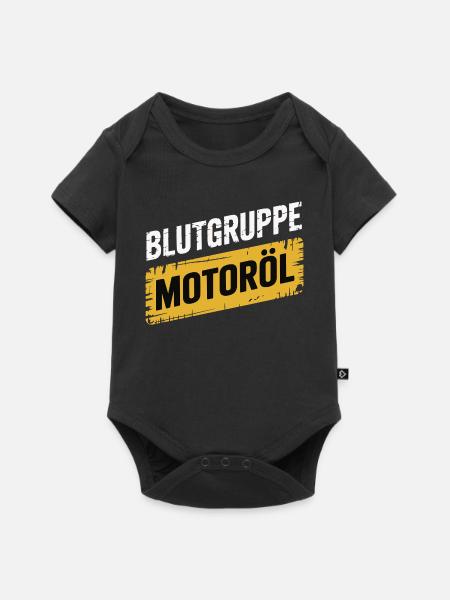 Blutgruppe Motoröl Schrauber Design - Baby Premium Kurzarmbody - Schwarz