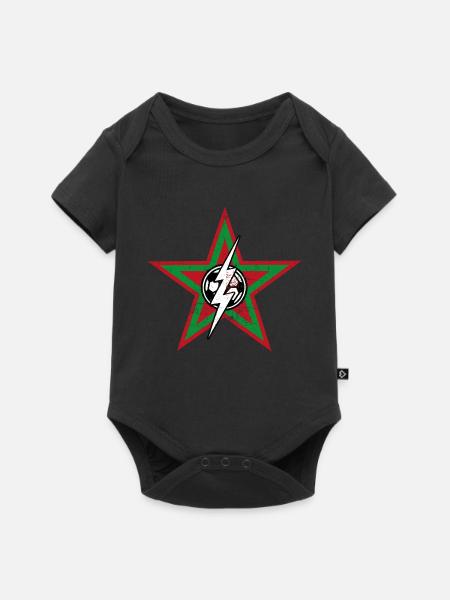 Marokko Fussball Stern - Baby Premium Kurzarmbody - Schwarz