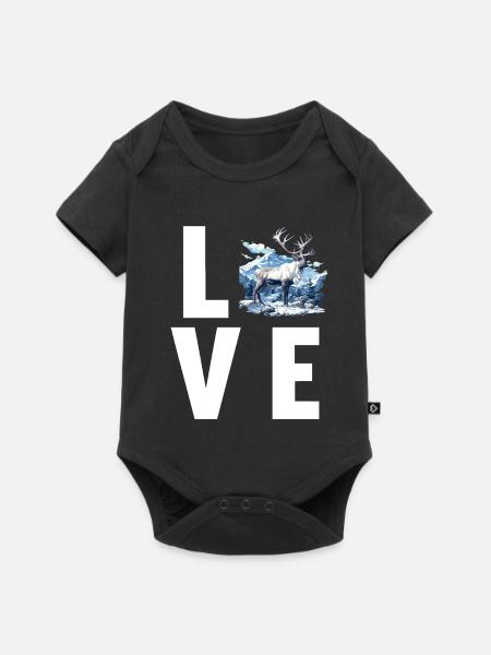 Rentiere Rentier - Baby Premium Kurzarmbody - Schwarz