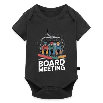 Funny Snowboarding Board Meeting - Baby Premium short-sleeve bodysuit - black - Front
