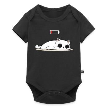 Battery Low – Cute Cat in Social Battery Mode - Baby Premium short-sleeve bodysuit - black - Front