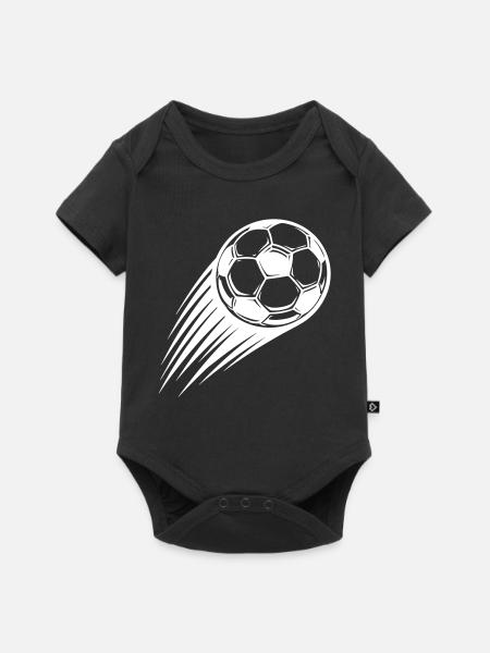 Fussball Ball Symbol - Baby Premium Kurzarmbody - Schwarz