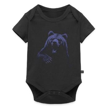 Grizzly Bear Hiking Camping Vintage Brown Bear - Baby Premium short-sleeve bodysuit - black - Front