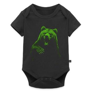 Grizzly Bear Hiking Camping Vintage Brown Bear - Baby Premium short-sleeve bodysuit - black - Front