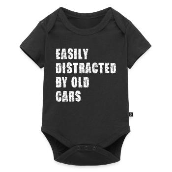 Distrait par de vieilles voitures - Body à manches courtes Premium Bébé - noir - Devant
