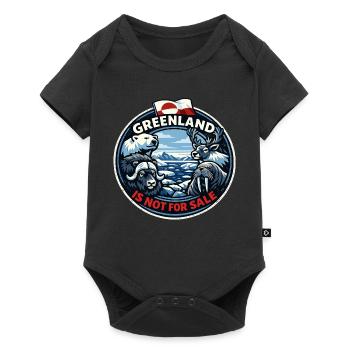 Drapeau du Groenland n’est pas à vendre - Body à manches courtes Premium Bébé - noir - Devant
