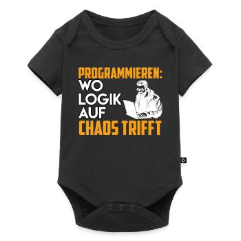 PROGRAMMIEREN WO LOGIK AUF CHAOS TRIFFT Lustig - Baby Premium Kurzarmbody - Schwarz - Vorne