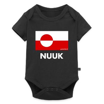 Drapeau du Groenland - Nuuk - Grönland - Danemark - Body à manches courtes Premium Bébé - noir - Devant