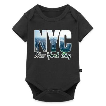 NYC Skyline Block Letters - Baby Premium short-sleeve bodysuit - black - Front