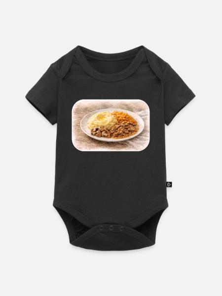 Herzhafte Teller-Idylle - Baby Premium Kurzarmbody - Schwarz
