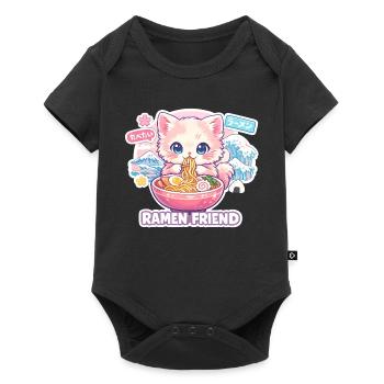 Kawaii Cat Ramen Noodles Anime Cat - Baby Premium short-sleeve bodysuit - black - Front