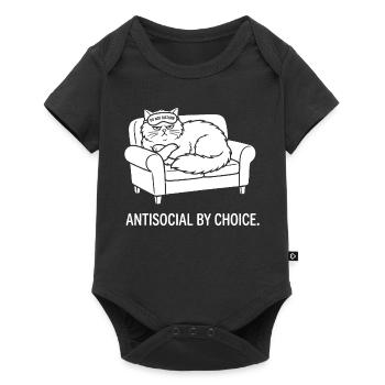 Antisocial by Choice Cat Gift - Baby Premium short-sleeve bodysuit - black - Front