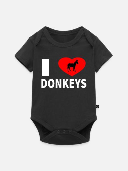 Esel - Baby Premium Kurzarmbody - Schwarz