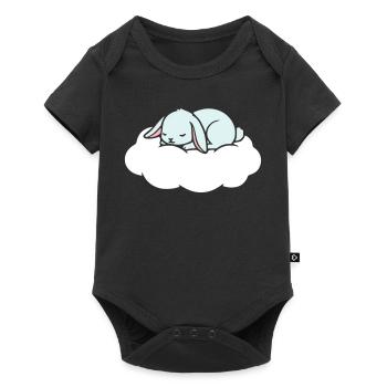 Rêve du Lapin endormi sur un nuage - Body à manches courtes Premium Bébé - noir - Devant