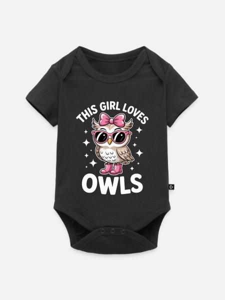 Eule Sprüche Eulen Lustiges Eulen Geschenk - Baby Premium Kurzarmbody - Schwarz