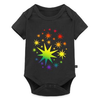 Colorful Stars Rainbow Gradient - Baby Premium short-sleeve bodysuit - black - Front