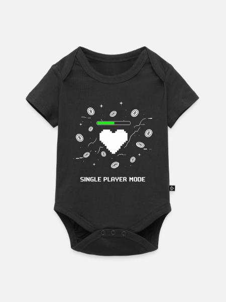 Single Player Mode Gamer Herz - Baby Premium Kurzarmbody - Schwarz