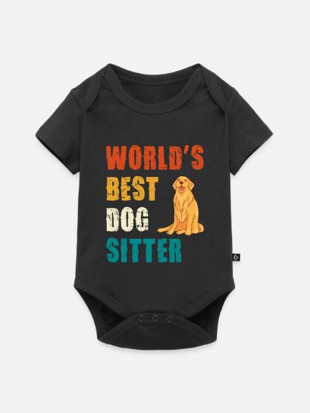 Weltbester Hundesitter - Baby Premium Kurzarmbody - Schwarz