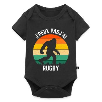 Sasquatch Rugby Retro Soleil - Body à manches courtes Premium Bébé - noir - Devant