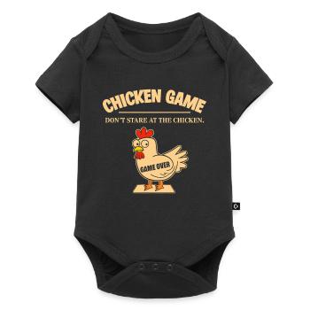 Chicken Game Over Cartoon Humor - Baby Premium short-sleeve bodysuit - black - Front