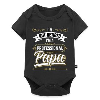 Pas un père professionnel à la retraite - Body à manches courtes Premium Bébé - noir - Devant