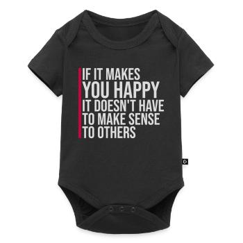 If Makes You Happy Sense Others Spruch Glück Frei - Baby Premium short-sleeve bodysuit - black - Front