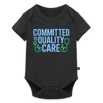 Nurse Practitioner Committed To Quality Nursing - Baby Premium Kurzarmbody - Schwarz - Vorne