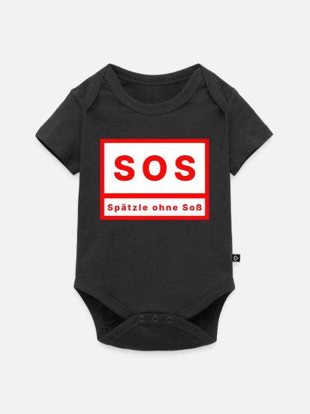 SOS Spätzle ohne Soß - Baby Premium Kurzarmbody - Schwarz