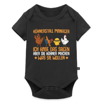 Farmer Chicken Coop Manager Chickens - Baby Premium short-sleeve bodysuit - black - Front