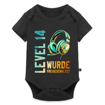 14e anniversaire Garçon Fille Adolescent Niveau 14 - Body à manches courtes Premium Bébé - noir - Devant
