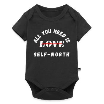 All You Need Is Self-Worth – Mental Health - Baby Premium short-sleeve bodysuit - black - Front