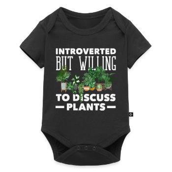 Introvert Discuss Plants Funny - Baby Premium short-sleeve bodysuit - black - Front