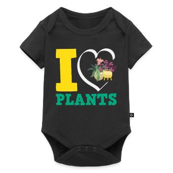Plant Lover Love Plants Gardener - Baby Premium short-sleeve bodysuit - black - Front