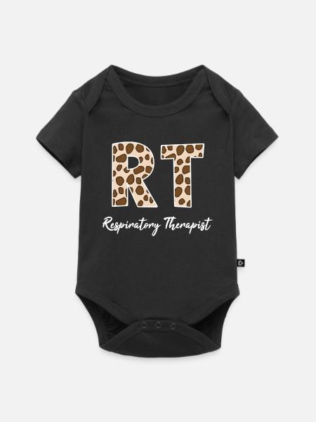 Atemtherapie-Krankenschwester-Leopard-Print - Baby Premium Kurzarmbody - Schwarz