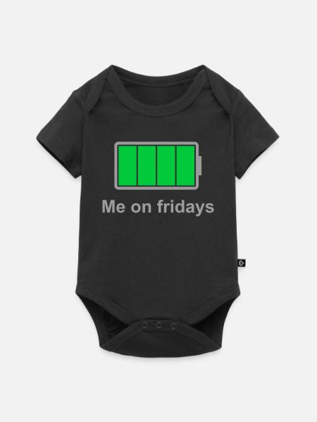 Full Battery Fridays - Baby Premium Kurzarmbody - Schwarz