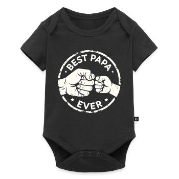 Meilleur Papa Papa Pop Bump Dad Design - Body à manches courtes Premium Bébé - noir - Devant