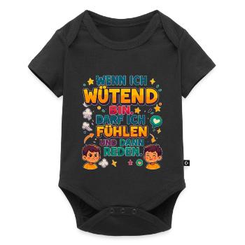 When I'm angry: feel, then talk - Baby Premium short-sleeve bodysuit - black - Front