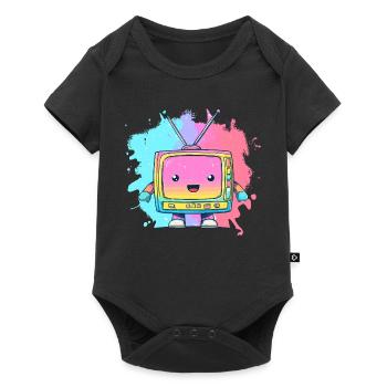 Pastell TV Kawaii Neon - Baby Premium Kurzarmbody - Schwarz - Vorne