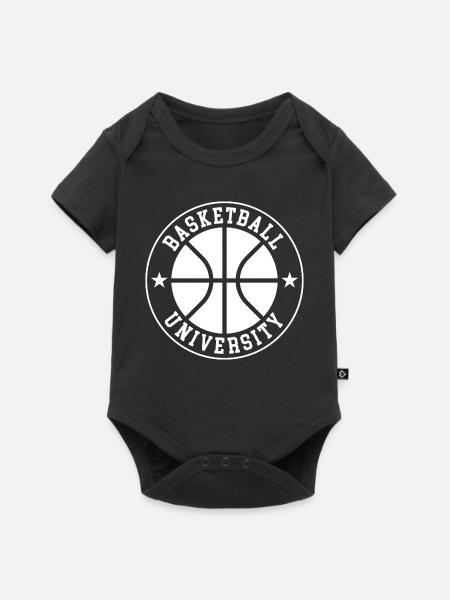 Basketball University Emblem Circle - Baby Premium Kurzarmbody - Schwarz