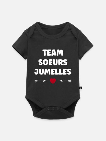 Team Zwillingsschwestern - Baby Premium Kurzarmbody - Schwarz