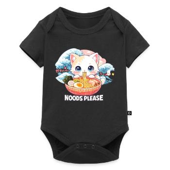 Kawaii Neko Ramen Cat Noodle Anime - Baby Premium short-sleeve bodysuit - black - Front