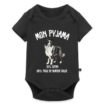 Pyjama Poils de Border Collie - Body à manches courtes Premium Bébé - noir - Devant
