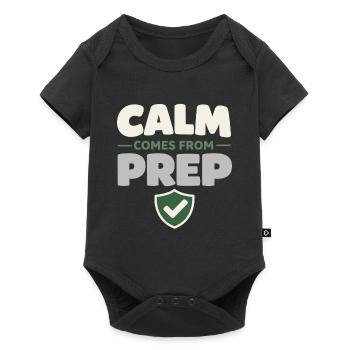 Le calme l’emporte sur la panique, le mode de vie, - Body à manches courtes Premium Bébé - noir - Devant