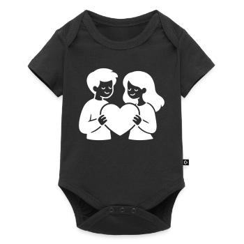 Couple amoureux dans le cœur amoureux - Body à manches courtes Premium Bébé - noir - Devant