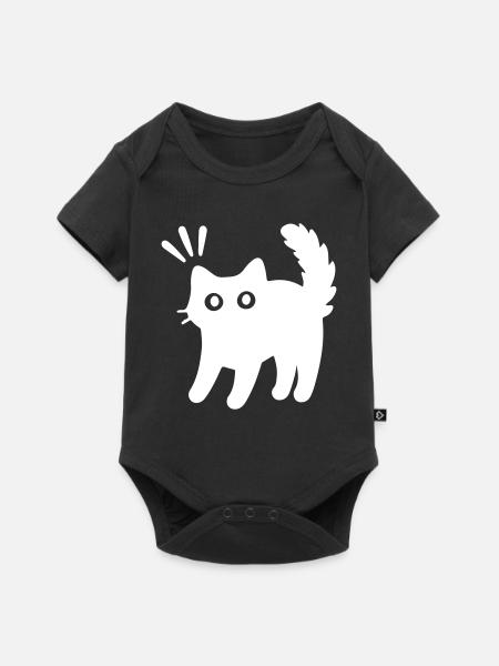 Kater Katze - Baby Premium Kurzarmbody - Schwarz