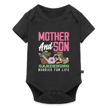 Mother Son Gardening Garden Plant Lover - Baby Premium short-sleeve bodysuit - black - Front