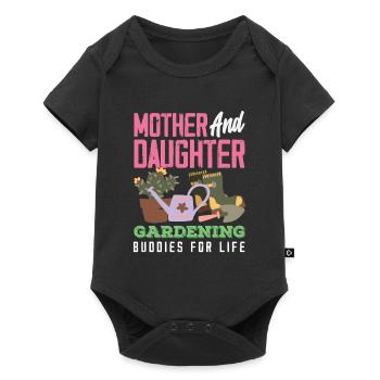 Mutter-tochter-pflanzenliebhaberin Gartenarbeit - Baby Premium Kurzarmbody - Schwarz - Vorne