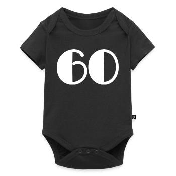 60. 60 ANS. 60e ANNIVERSAIRE. ANNIVERSAIRE 60 ANS. - Body à manches courtes Premium Bébé - noir - Devant
